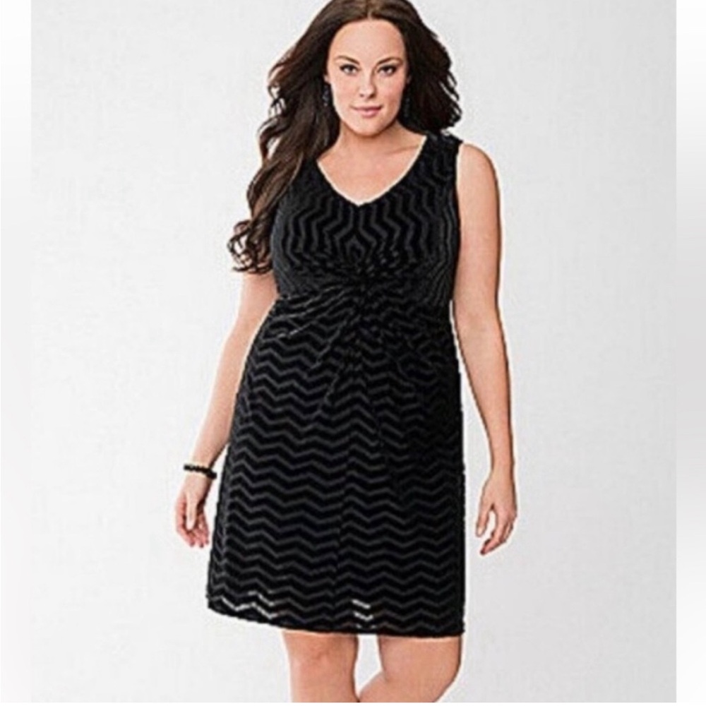 Lane Bryant Black Sleeveless Burnout Dress
